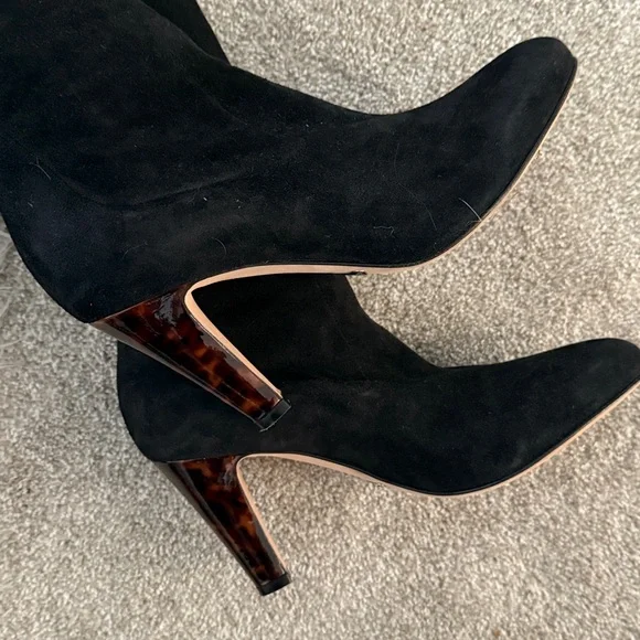Nib Sarah Flint Black Alexandra 85 black stretch suede boot 39.5 new